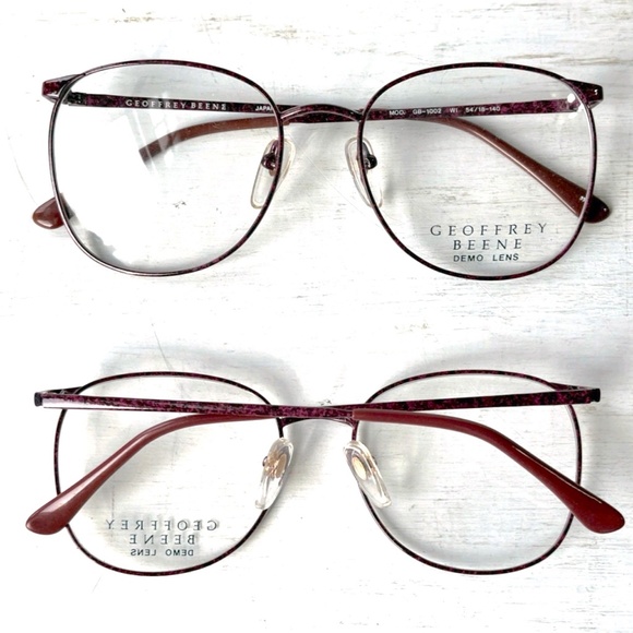 Geoffrey Beene MOD GB-1002 Wine Vintage 80s Low Profile Metal Eyeglasses Maroon